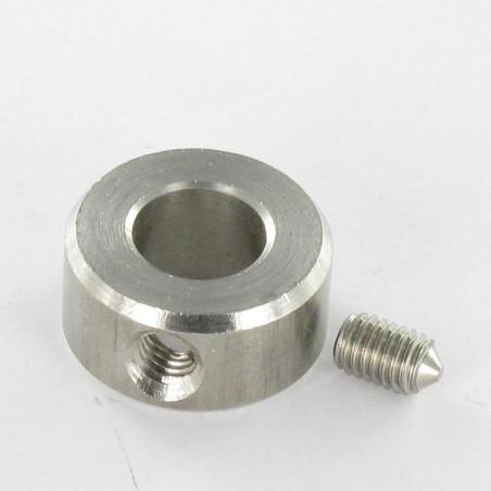 1 x Stopring met schroef diameter binnen 14 RVS A2