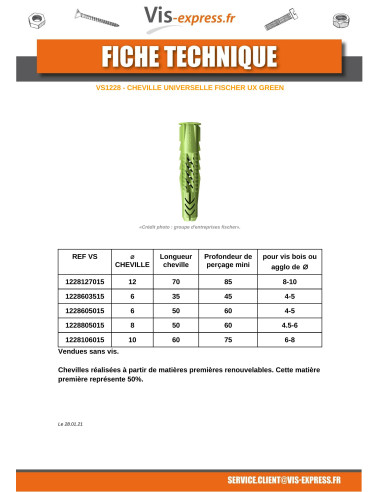 1 x Plug Fischer UX GROENTE 10X60