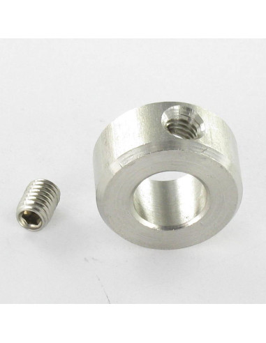 1 x Stopring met schroef diameter binnen 5 RVS A2