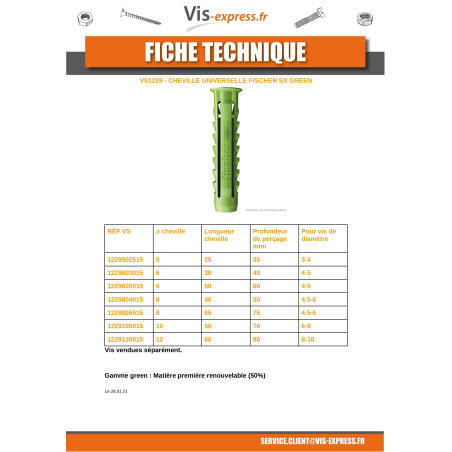 1 x Plug Fischer SX GROENTE 10X50