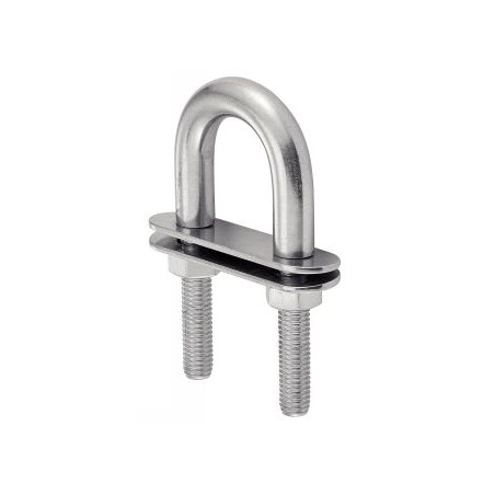 1 x Kabelklem U-vormig met dubbel PLAQUETTES A4 RVS 5X78
