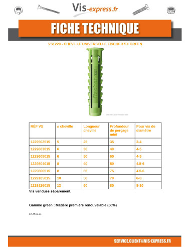 1 x Plug Fischer SX GROENTE 6X50