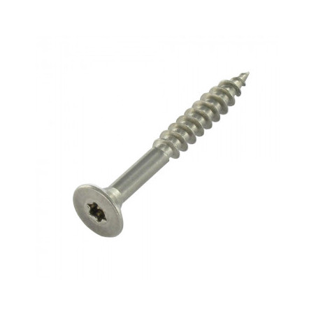 1 x Agglo houtschroeven gefreesde kop 5X40 volledige draad TORX T25 A4 RVS