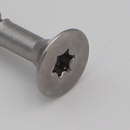 1 x Agglo houtschroeven RVS A2 gefreesde kop 6X40 bedraad op 24 TORX T25