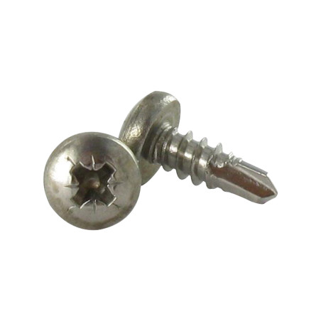 1 x Zelfborende schroef RVS A2 bol cilinderkop Pozi 4.8X70