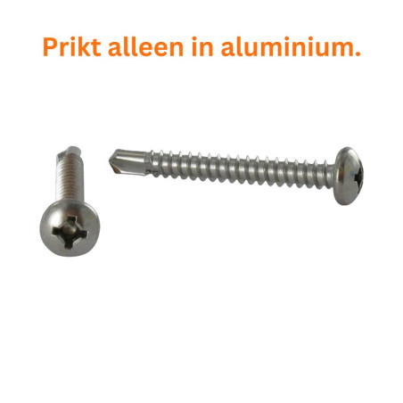 1 x Zelfborende schroef cilindrische kop Phillips vierkant 4.8X80 SQ2+PH2 RVS A2