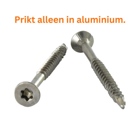 1 x Agglo houtschroeven Zelfborende schroef gefreesde kop kartel 5X45 TORX T25 RVS A2