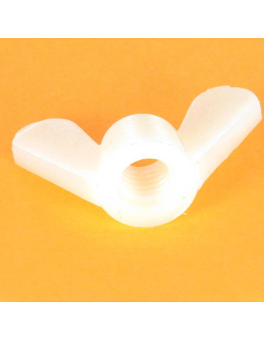 1 x Vleugelmoer natuurlijk nylon M8