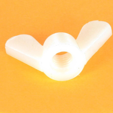 1 x Vleugelmoer natuurlijk nylon M8