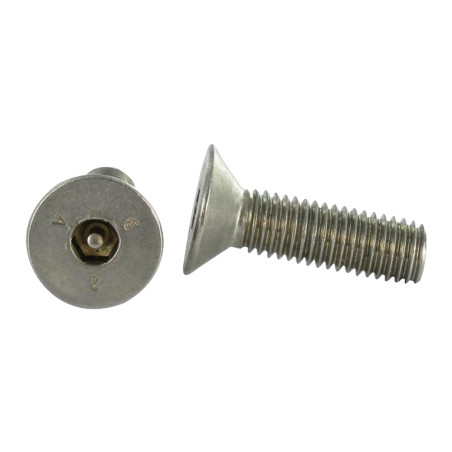 1 x Metalen schroeven RVS A2 Onbreekbaar FHC verzonken kop met zeskant print sleutel van 4 met pen M6X20