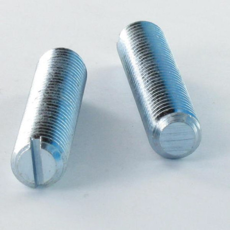 1 x Metalen schroeven zonder kop split M6X120 vlakke uiteinde Wit verzinkt staal