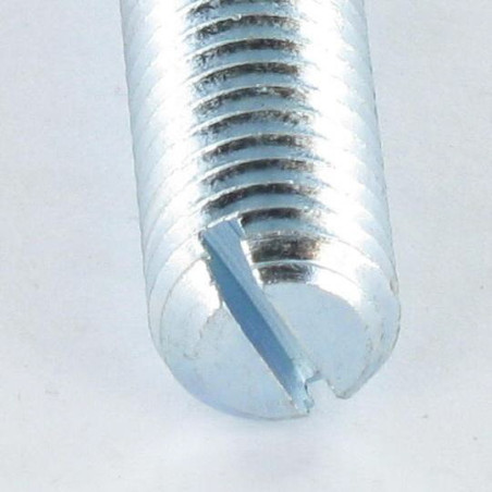 1 x Metalen schroeven zonder kop split M6X40 vlakke uiteinde Wit verzinkt staal