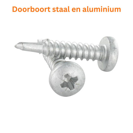1 x Zelfborende schroef cilindrische kop Pozi 4.8X25 RVS AISI 410