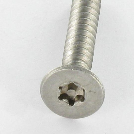 1 x Metaalplaatschroef Onbreekbaar RVS A2 gefreesde kop TORX T15 met pen 3,5X13
