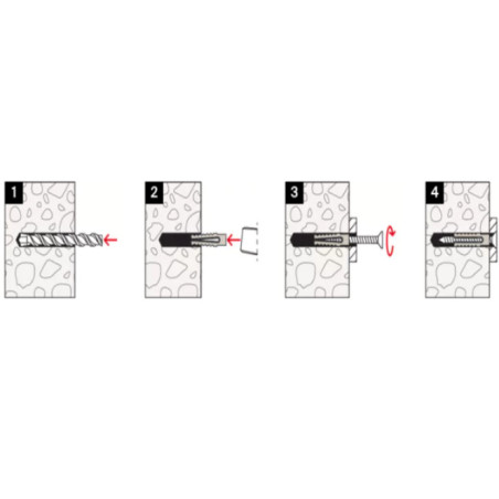 1 x Plug METAAL FM-MP3 12X50 M8 Wit verzinkt staal