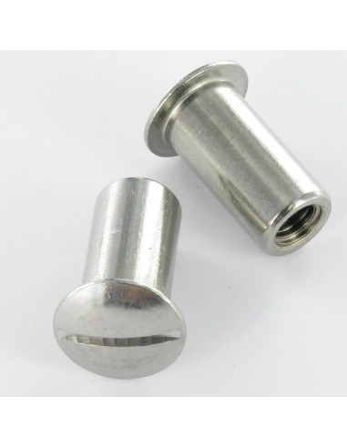 1 x Schroeven RAAM bolkop split M4/6 6x8...