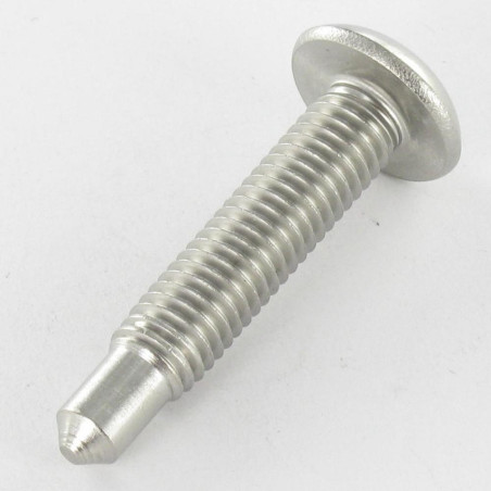 1 x Metalen schroeven Bolkop breed rond zeshoekig hol RVS A2 M8X40 uiteinde 6X9 sleutel van 5