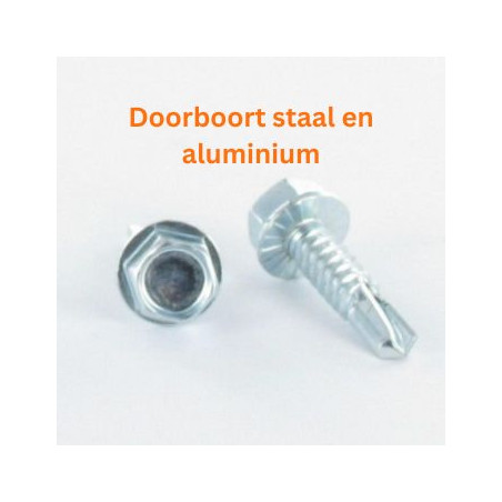 1 x Zelfborende schroef zeskantkop TH 4.8X19 RVS AISI 410