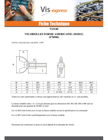 1 x Schroeven oren M10X40 amerikaanse vorm...