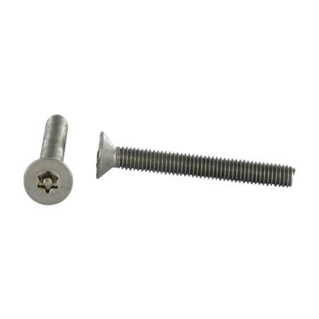 1 x Metalen schroeven RVS A2 Onbreekbaar gefreesde kop TORX T10 met pen M3X8 microschroeven