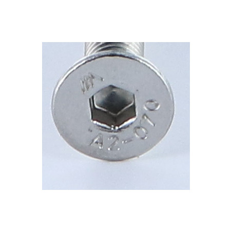 1 x Metalen schroeven RVS A2 FHC verzonken kop met zeskant print sleutel van 4 M6X80 volledige draad