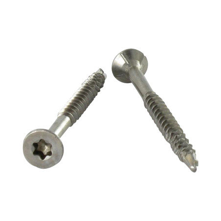 1 x Agglo houtschroeven Zelfborende schroef gefreesde kop kartel 4X30 TORX T20 RVS A2