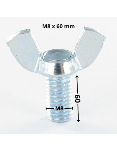 1 x Schroeven oren M8X60 amerikaanse vorm Wit...