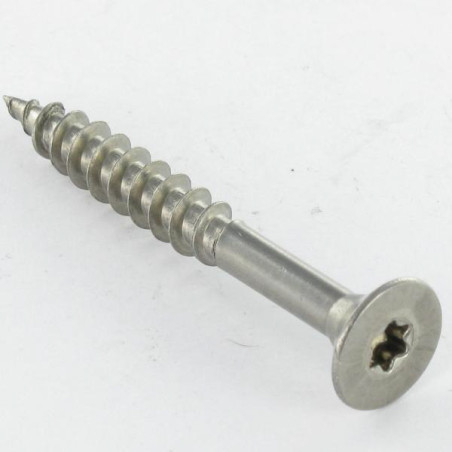 1 x Agglo houtschroeven RVS A2 gefreesde kop 4,5X70 bedraad op 42 TORX T20
