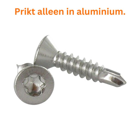 1 x Zelfborende schroef RVS A2 gefreesde kop 4,8X13 TORX T25