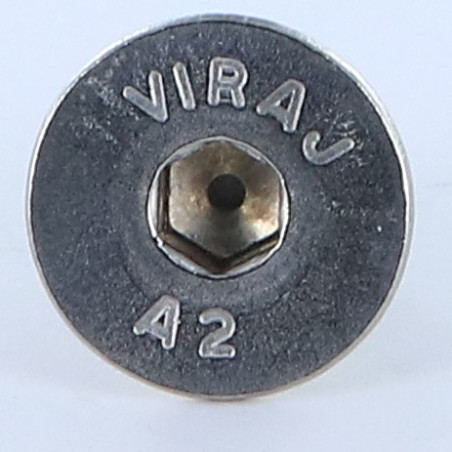 1 x Metalen schroeven RVS A2 FHC verzonken kop met zeskant print sleutel van 6 M10X16 volledige draad