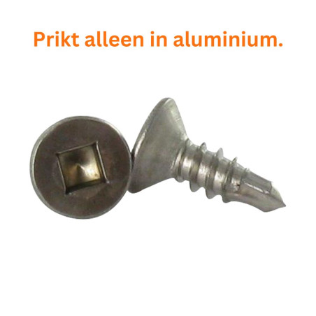 1 x Zelfborende schroef RVS A2 gefreesde kop vierkant 4.8X70