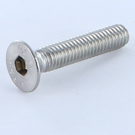 1 x Metalen schroeven RVS A2 FHC verzonken kop met zeskant print sleutel van 4 M6X40 volledige draad