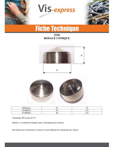 1 x Rozet conisch Messing 18 TB4/ 70