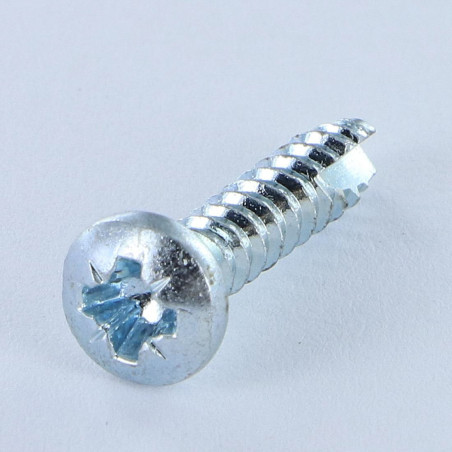 1 x PVC-schroeven bol cilinderkop Pozi 3,5X 5/8 anti-splijtpunt type 17 cut Wit verzinkt staal