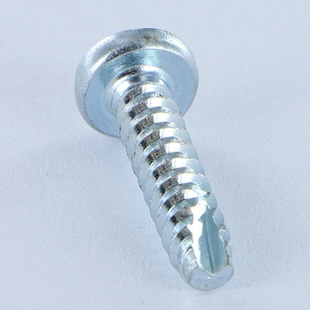 1 x PVC-schroeven bol cilinderkop Pozi 3,5X 5/8 anti-splijtpunt type 17 cut Wit verzinkt staal