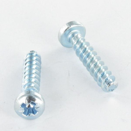 1 x PVC-schroeven bol cilinderkop Pozi PZ6 2.2X12 Draadstang 30 GRADEN Wit verzinkt staal