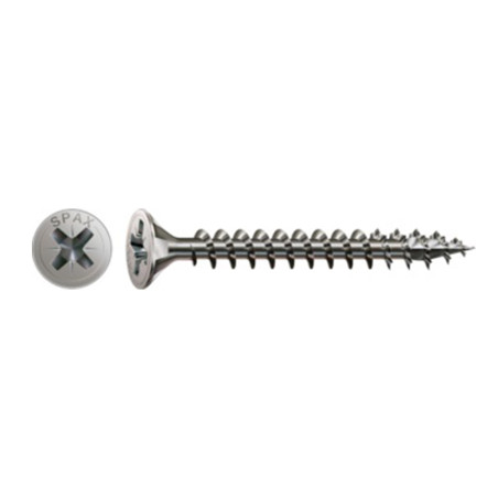 1 x SPAX Houtschroeven gefreesde kop Pozi PZ7 4X50 volledige draad 4CUT RVS A2