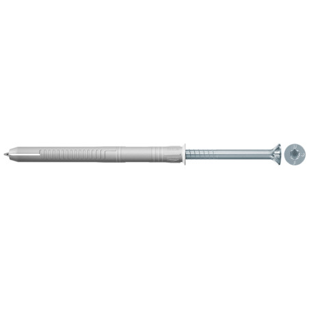 1 x Plug VERLENGD BOND en Schroeven gefreesde kop Wit verzinkt staal 10X230 kop