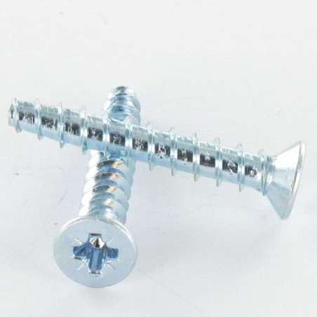1 x PVC-schroeven DRIELOBE gefreesde kop Pozi 3X8 FILET45 Wit verzinkt staal microschroeven