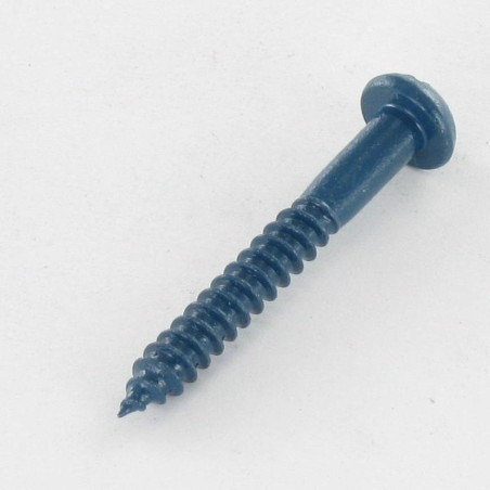 1 x Houtschroeven ronde kop split 4X30 Wit verzinkt staal LAQ blauw RAL5009