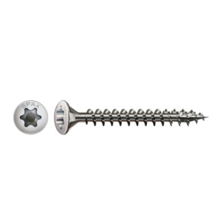 1 x SPAX Houtschroeven gefreesde bolkop T-STAR TORX T20 4X45 volledige draad RVS A2