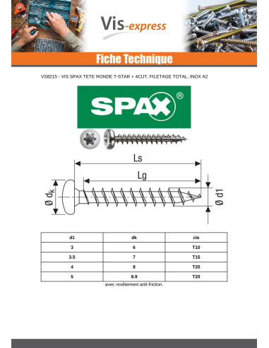 1 x SPAX Houtschroeven ronde kop T-STAR+ TORX...