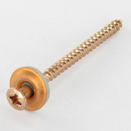 1 x Nokschroef gefreesde bolkop Pozi RVS A2 koper Afdichtingsring met neopreen epdm afdichting 4,5X150