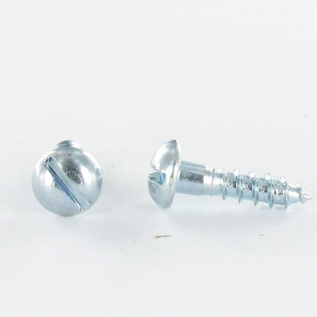1 x Houtschroeven ronde kop split 3,5X20 Wit verzinkt staal