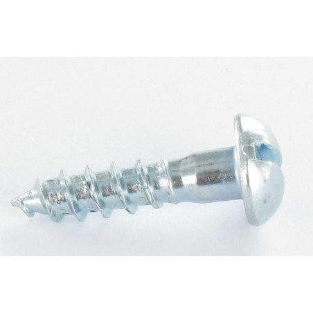 1 x Houtschroeven ronde kop split 3,5 x 12 Wit verzinkt staal