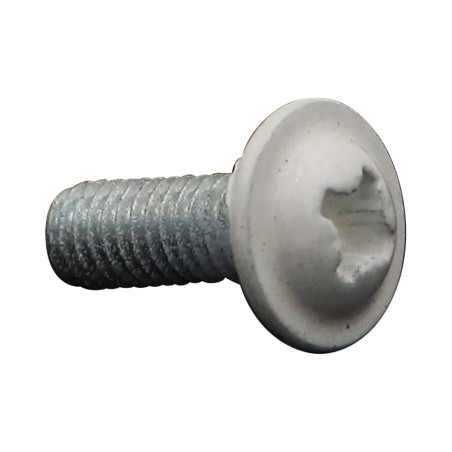 1 x Schroeven Bolkop breed rond Pozi M6X16 Wit verzinkt staal RAL9010 zuiver wit