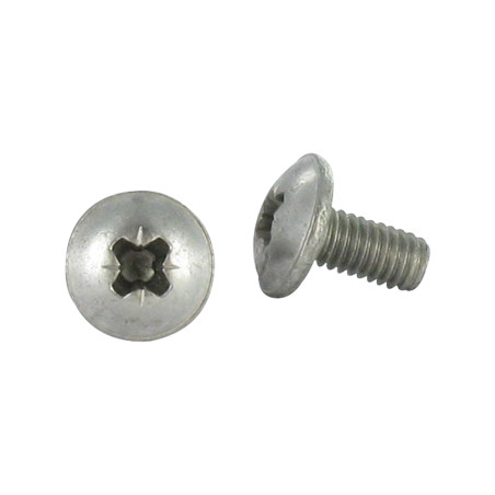 1 x Metalen schroeven Bolkop breed rond Pozi M6X16 RVS A2 Zwart RAL9005 donker zwart