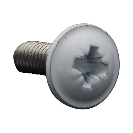 1 x Metalen schroeven Bolkop breed rond Pozi M6X16 RVS A2 witte lak RAL9016 verkeerswit