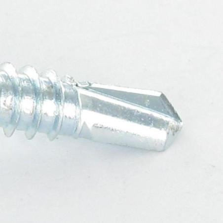 1 x Zelfborende schroef zeskantkop TH kraagflens glad 6.3X38 Wit verzinkt staal RAL9002 wit grijs