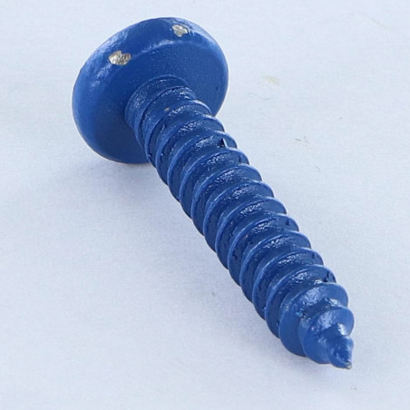 1 x Metaalplaatschroef RVS A2 bolvormige kopschroef Pozi 4.8X25 blauw RAL5010